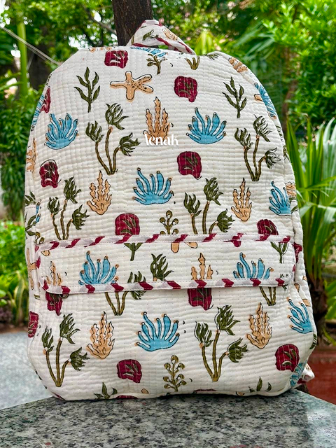 Aquatic Themed Quilted Kids Backpack