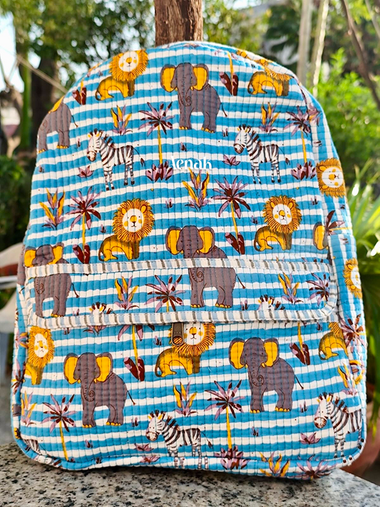 Blue Zoo Quilted Kids Backpack