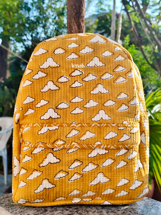 Yellow Cloud Quilted Kids Backpack