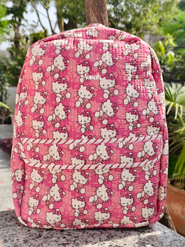 Pink Hello Kitty Quilted Kids Backpack – Aenak