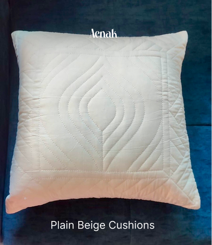 Beige Embossed Paani Jaal Quilted Bedcover (Non-White Base)