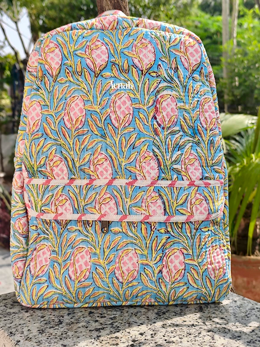 Pink Pineapple Quilted Kids Backpack