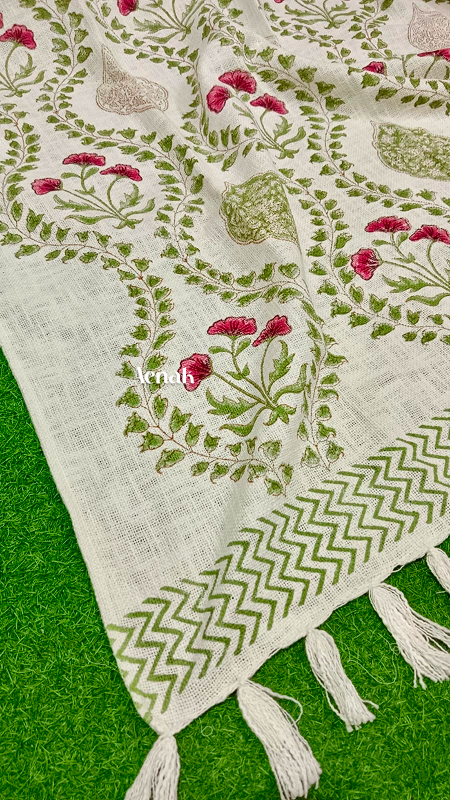 Handblock Printed Jute Cotton Dhurries