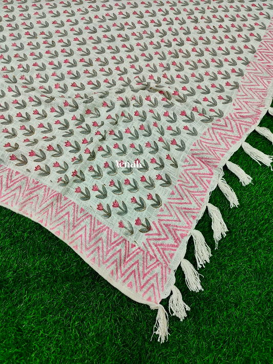 Handblock Printed Jute Cotton Dhurries