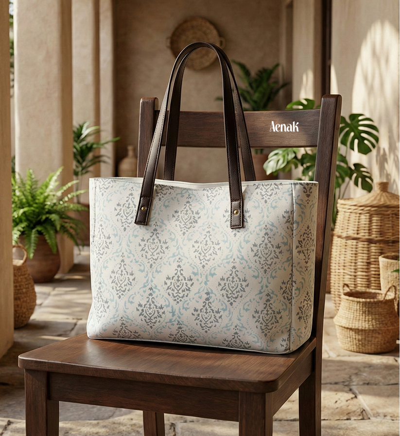 Blue Jaal Handblock Artisanal Handbag