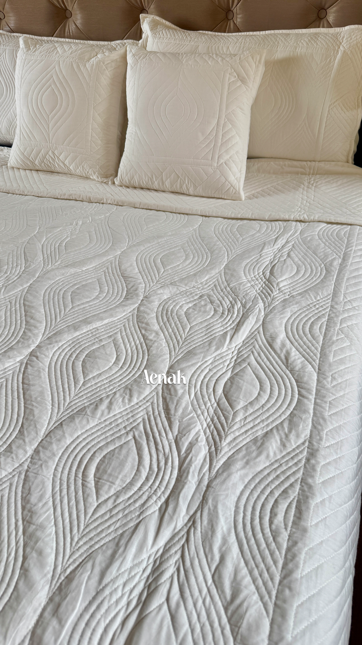 White Embossed Quilted Bedcover