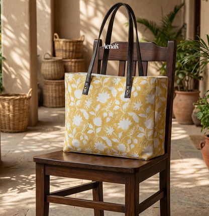 Yellow Gadd Handblock Artisanal Handbag
