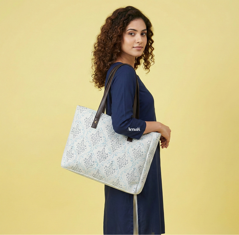Blue Jaal Handblock Artisanal Handbag