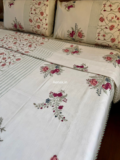 Kashmiri Boota Handblock Mulmul Cotton Reversible Dohar