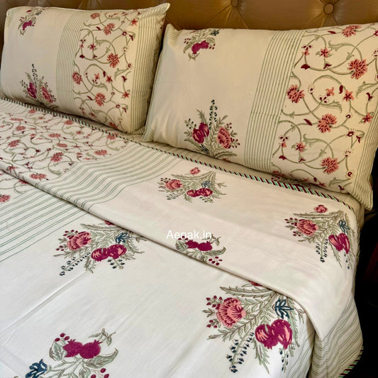 Kashmiri Boota Handblock Mulmul Cotton Reversible Dohar