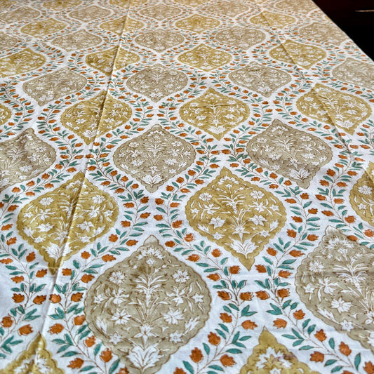 Green Jaal Handblock Duvet/Quilt Cover