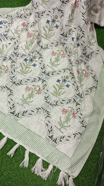 Handblock Printed Jute Cotton Dhurries