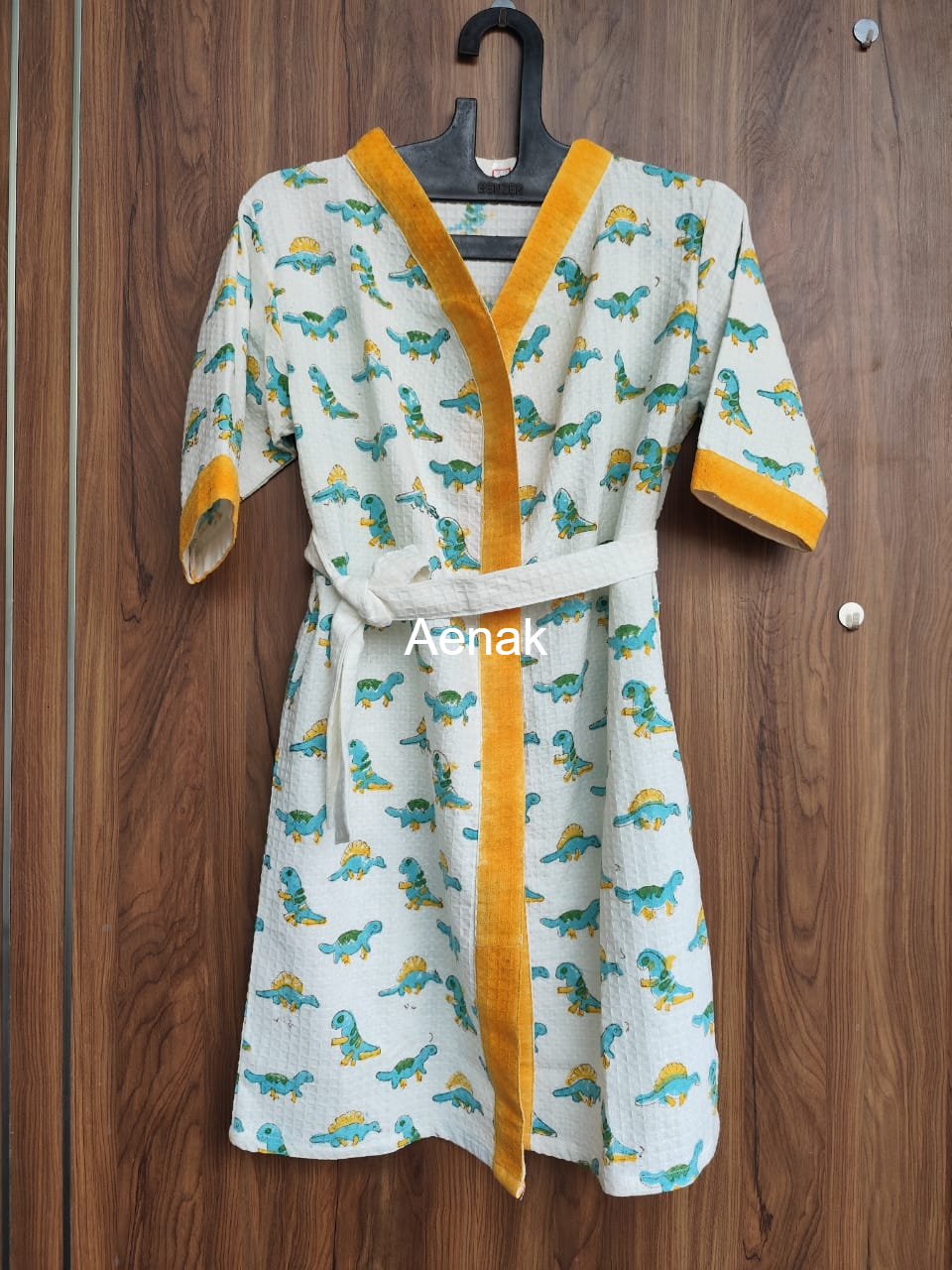 Jurassic Jammies Handblock Cotton Bathrobe