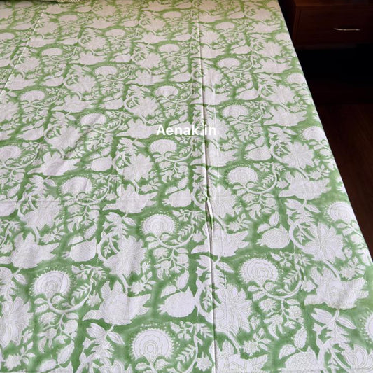 Green Garden Handblock Duvet/Quilt Cover