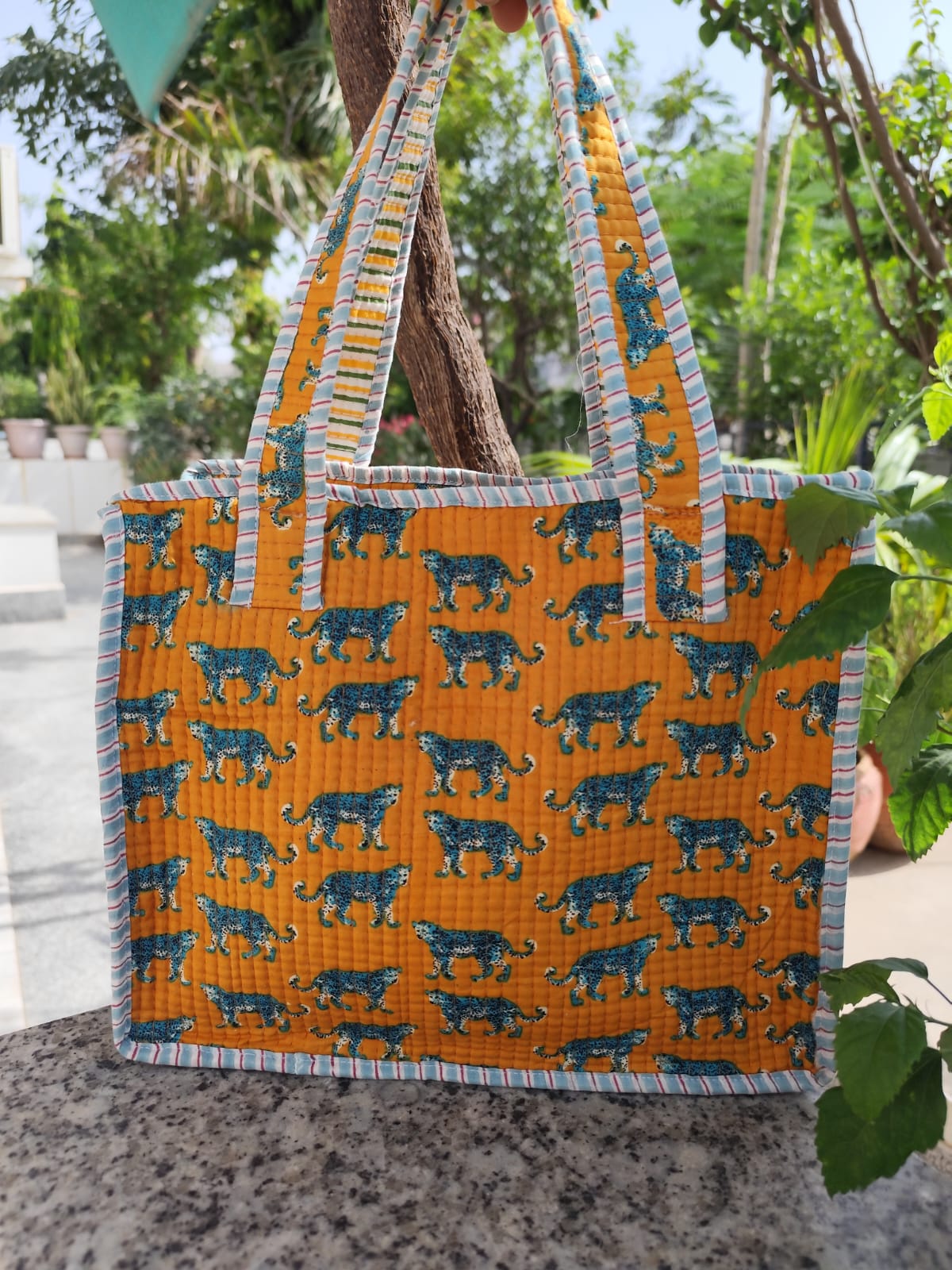 Blue Tiger Kids Essential Bag (Mustard Yellow Base)