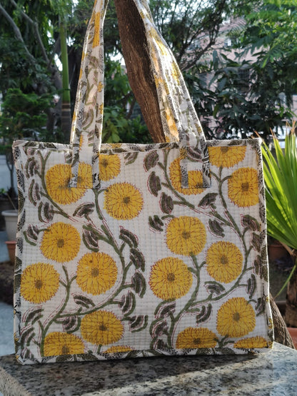 Yellow Floral Jaal Kids Essential Bag