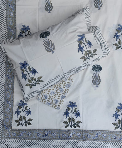 Neel Pushp Handblock Printed Premium Cotton Bedsheet new