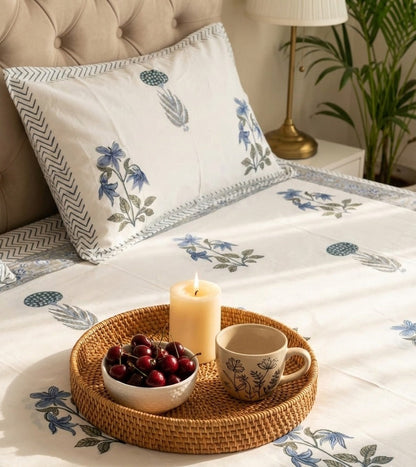 Neel Pushp Handblock Printed Premium Cotton Bedsheet new