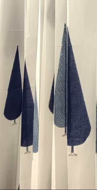 Blue Cypress Handblock Curtains