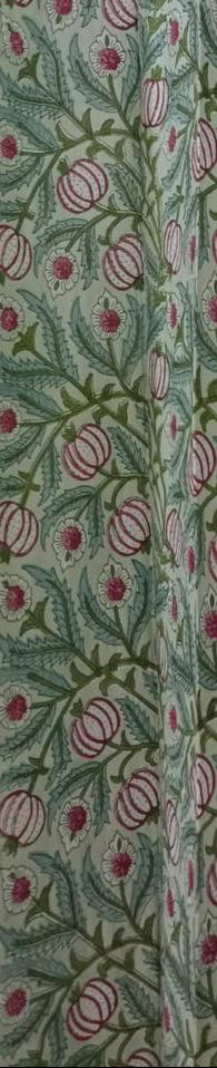Red Anaar Handblock Curtains