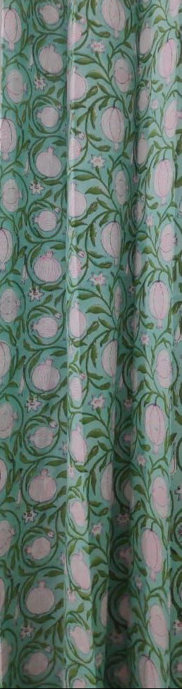 Pink Anaar Handblock Curtains