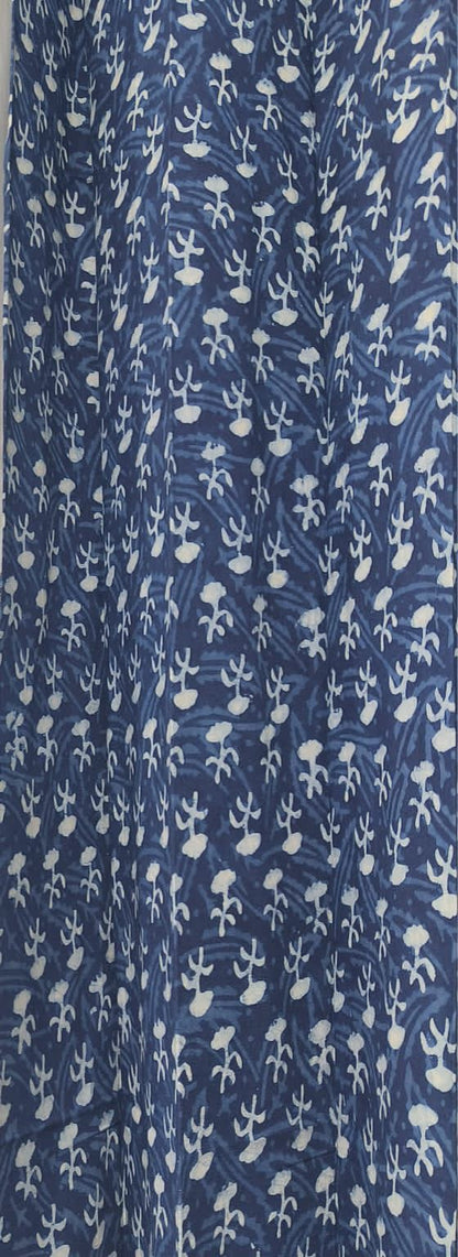 Navy Bloom Handblock Curtains