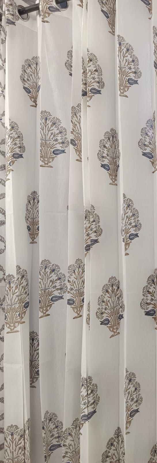 Brown Dahlia Handblock Curtains