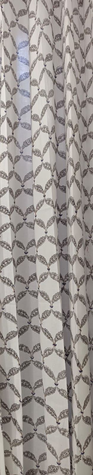 Grey Jaal Handblock Curtains