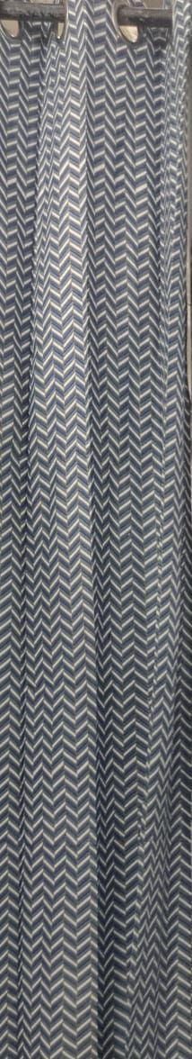 Blue & White Zigzag Handblock Curtains