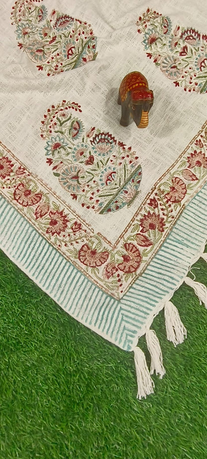 Handblock Jute Cotton Dhurries
