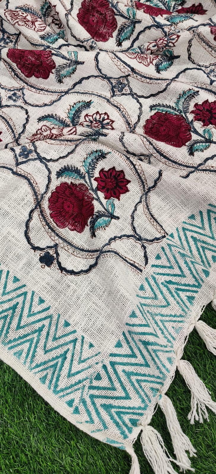 Handblock Jute Cotton Dhurries