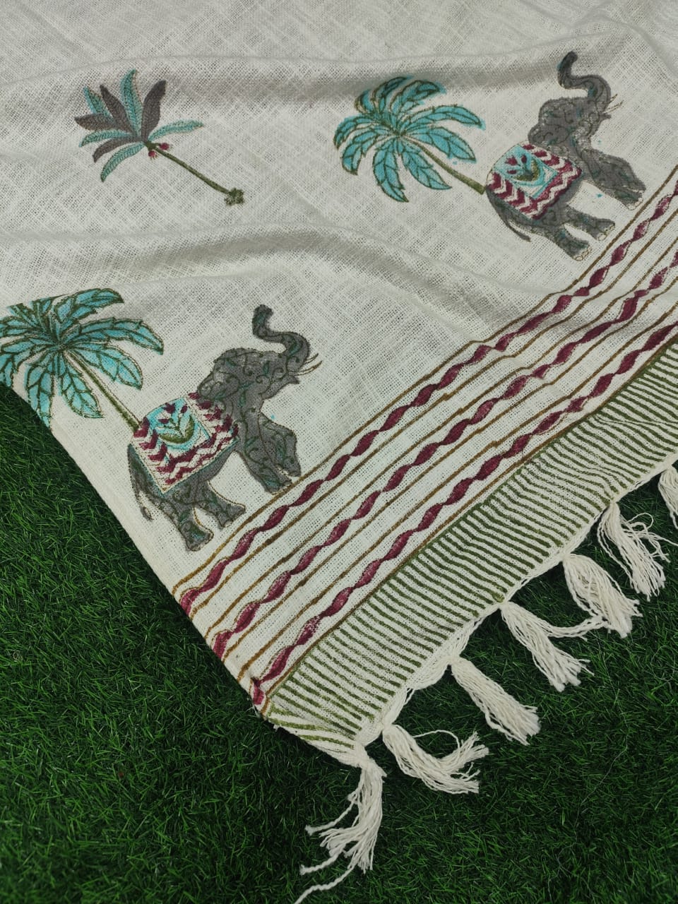 Handblock Jute Cotton Dhurries