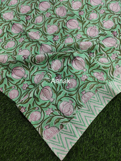 Pink Anaar Handblock Waffle Cotton Towel