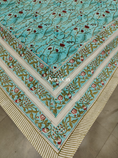 Gulab Jaal Handblock Table Cover