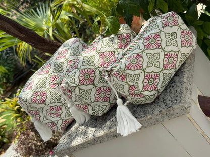 Jaipuri Bhoota Quilted Vanity Pouches-Set of 3