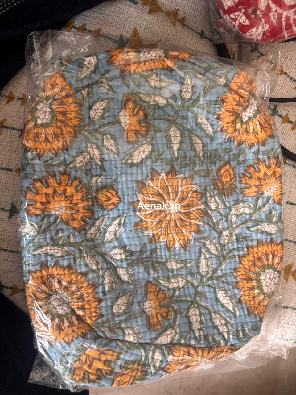 Orange Sunflower Quilted Vanity Pouches-Set of 3