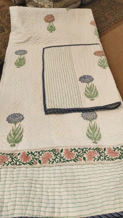 The Artisan’s Handblock Printed Reversible Quilted Bedcover