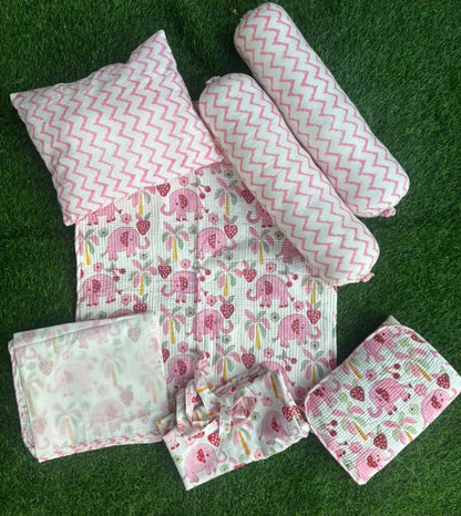 Pink Elephant Newborn Baby Kit Set