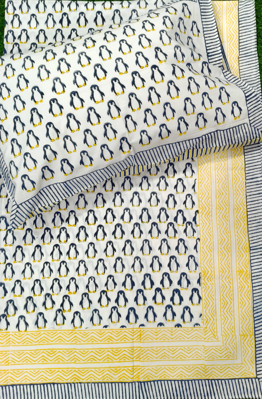 The Penguin Handblock Premium Cotton Kids Bedsheet Set