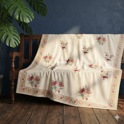 Burgundy Anaar Handblock Mulmul Cotton Reversible Dohar