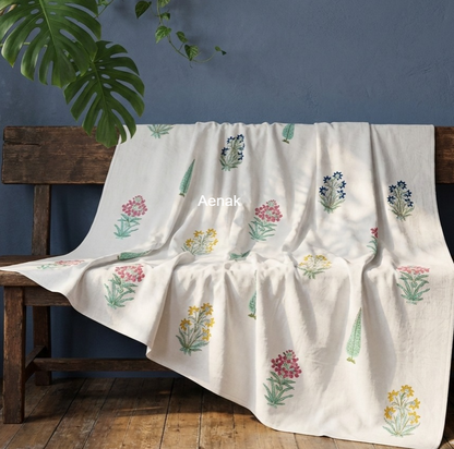 Madhumati Handblock Mulmul Cotton Reversible Dohar