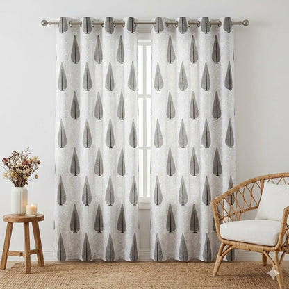 Grey Cypress Handblock Curtains