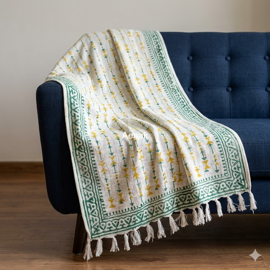 Handblock Printed Jute Cotton Dhurries