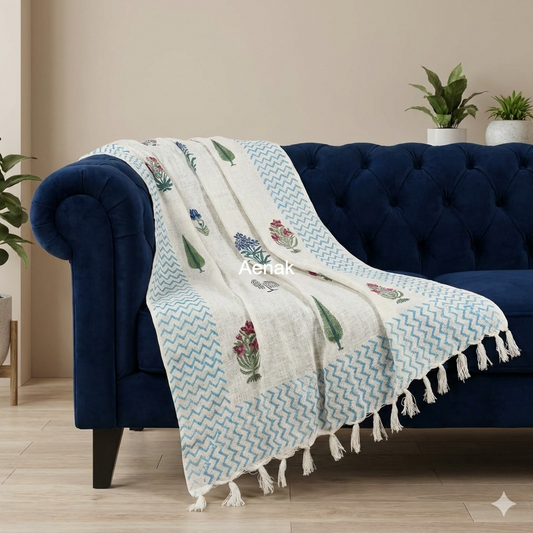 Handblock Printed Jute Cotton Dhurries