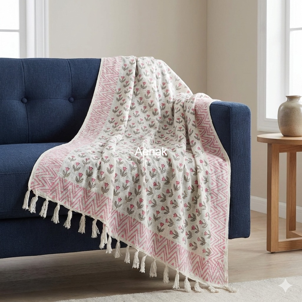 Handblock Printed Jute Cotton Dhurries