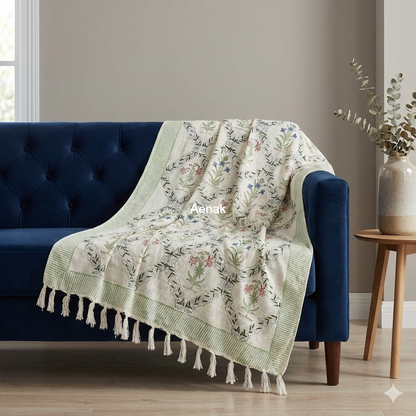 Handblock Printed Jute Cotton Dhurries