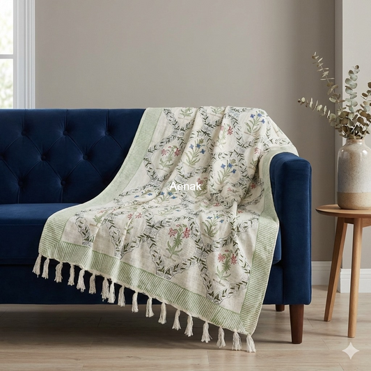 Handblock Printed Jute Cotton Dhurries