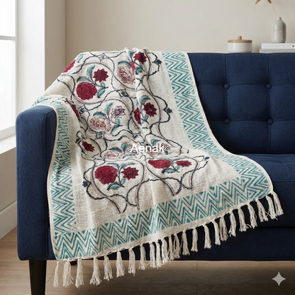 Handblock Jute Cotton Dhurries