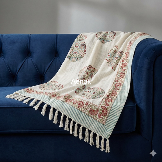 Handblock Jute Cotton Dhurries