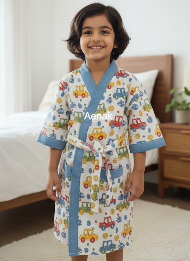 Joyride Handblock Cotton Bathrobe Set